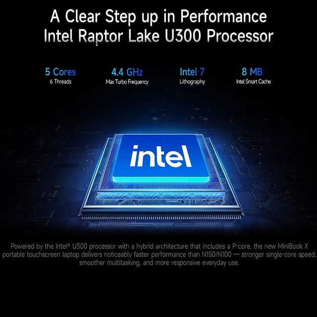 CHUWI MiniBook X Laptop Tablet 2 In 1 Intel U300/N150 10.51" FHD IPS Screen 16GB / 12GB RAM LPDDR5 512G SSD Windows 11 Notebook 5 CHUWI MiniBook X 10.51" 2-in-1 Laptop Tablet – Intel N150/U300, 16GB/12GB RAM, 512GB SSD, Windows 11 – view 5