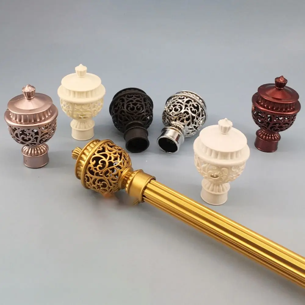 2023 Decorative Durable Plastic Curtain Rod Head Drapery Rail Ends Curtain Accessories Curtain Rod Cap