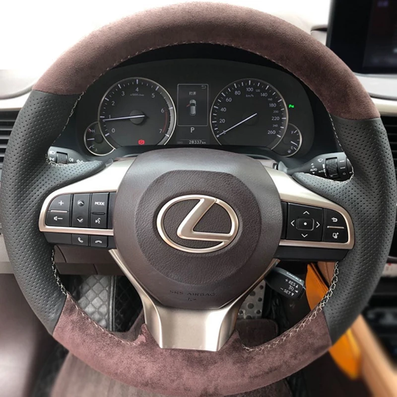 

Suede Leather for Lexus ES RX NX CT ES200 ES300h RX300 RX450 NX200 NX300 CT200 Hand Sew Car Steering Wheel Cover Car Accessories