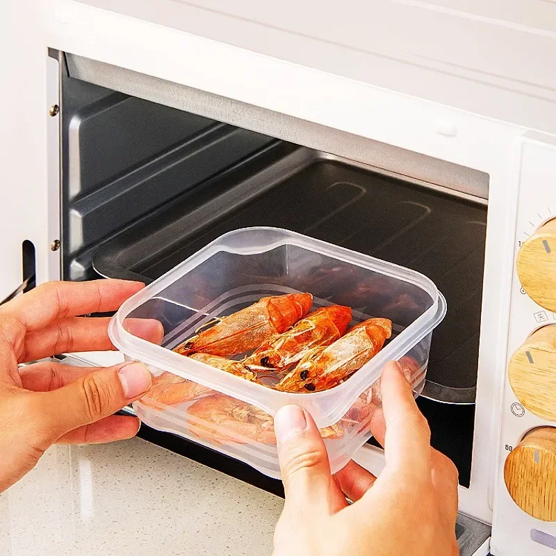 6 Pcs 350ml Refrigerator Frozen Meat Storage Box Fresh-keeping Box Superimposed Organizadores Food Storage Containers