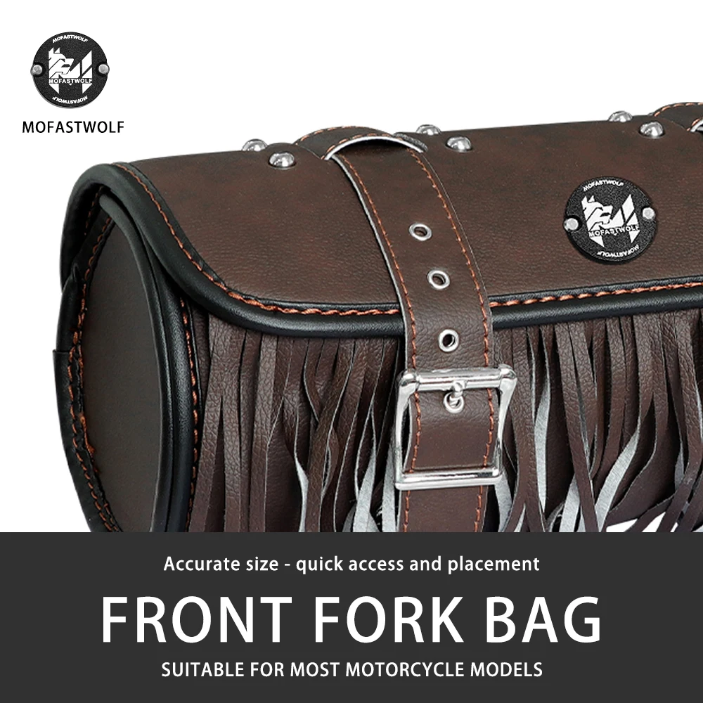 Motorcycle front fork bag front handle rack rear bag modification multi-point horizontal and vertical adjustable cylindrical bag