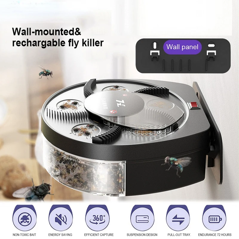Safe Electric Fly Trap USB Plug-in Type Anti Fly Killer Traps Automatic Flycatcher Device Insect Control Catcher Fly Trap