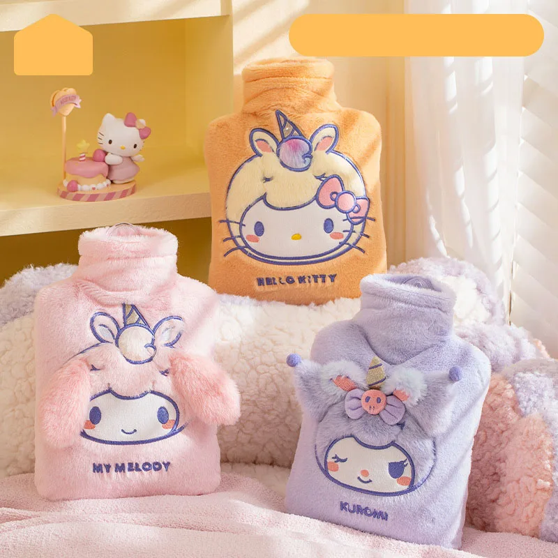 New Hello Kitty Y2K Kuromi Kawaii Anime Sanrio Water Filled Hot Water Bag Pvc Warm Handbag 850Ml Water Filled Warm Handbag