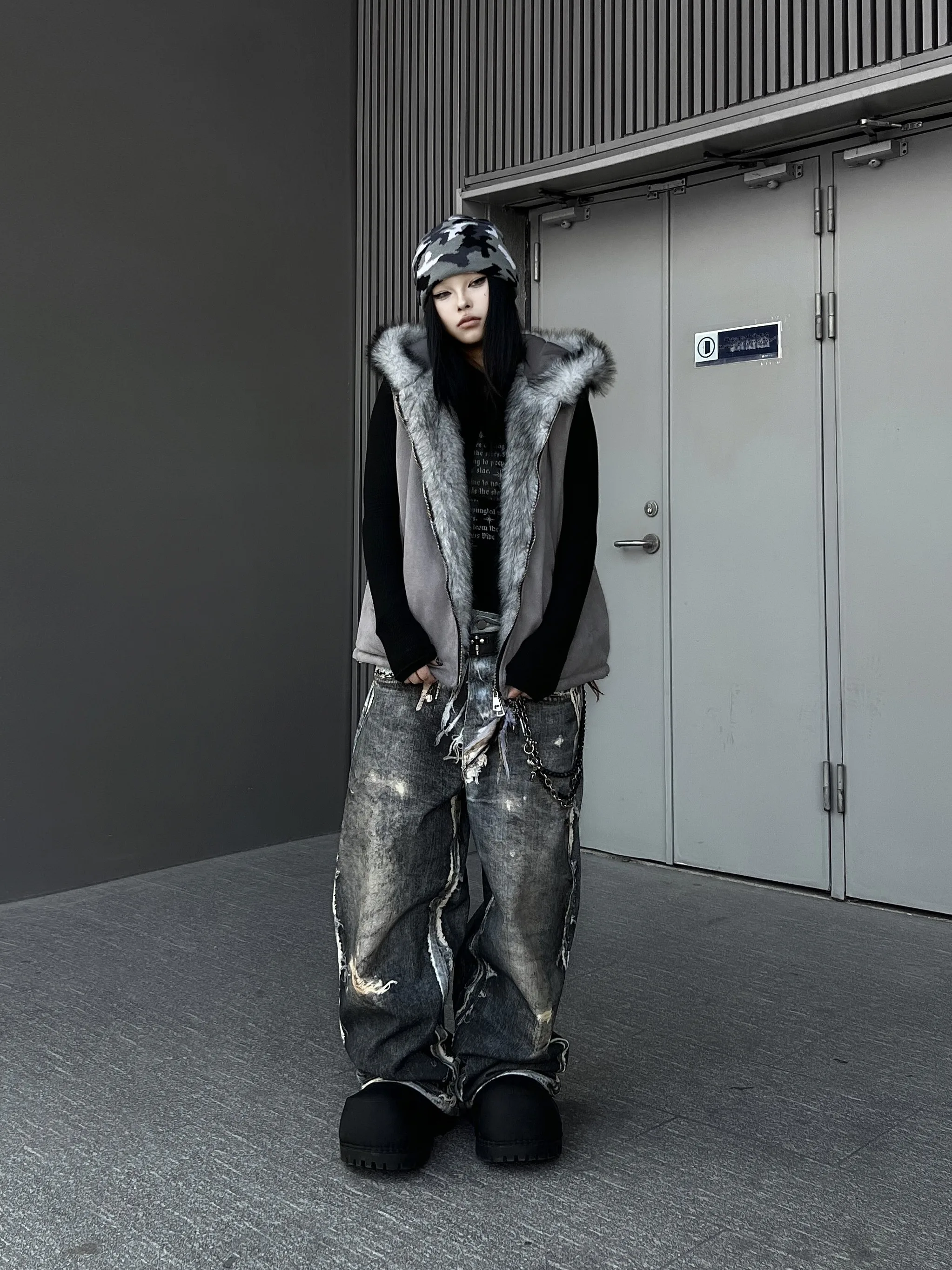 

TR BRUIFT Американская ретро-куртка с капюшоном из утолщенного хлопка, свободная теплая куртка, молодежная повседневная однотонная зимняя куртка с длинными рукавами