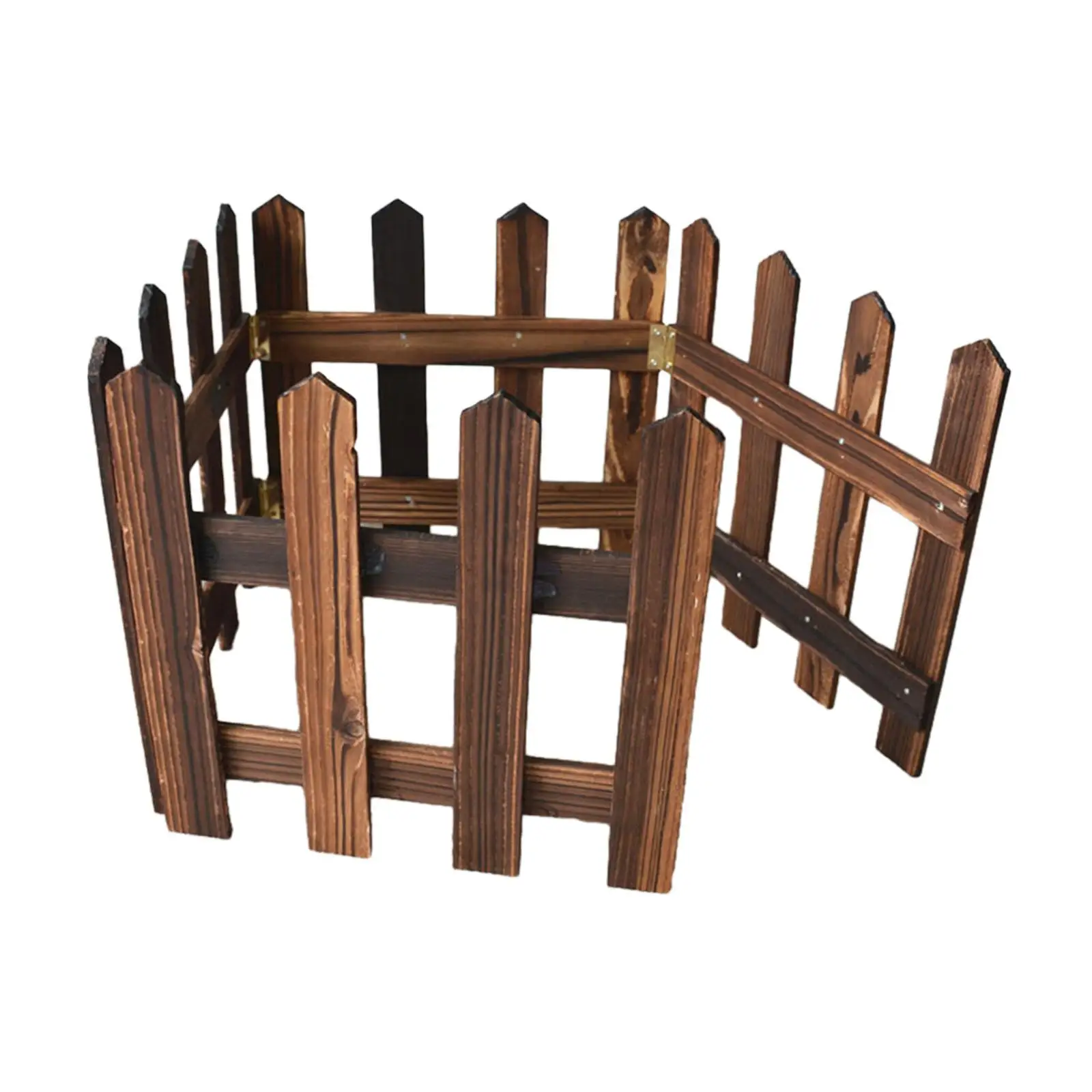 Picket Fence Decorative DIY Gardening Length 120cm Sturdy Strong Wood Fence for Flowerbeds Pool Edgings Plant Borders Indoor