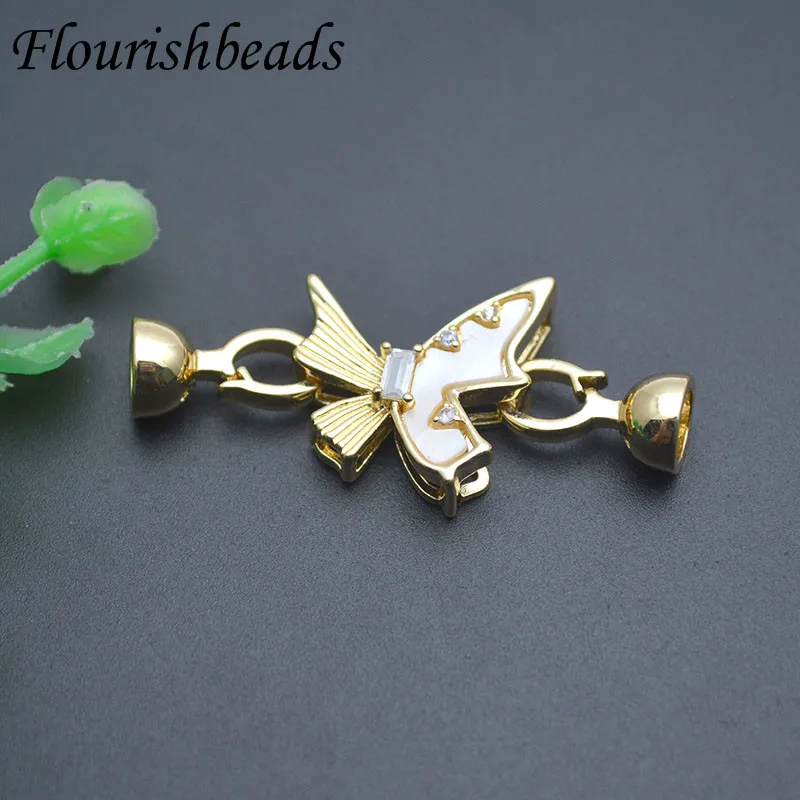 DIY Jewelry Accessories 18k Gold Color Butterfly Shape Connector Clasp Necklace Making Supplies Components