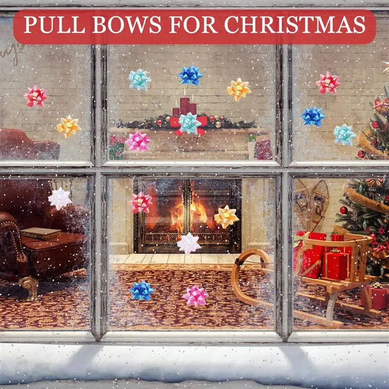 70pcs Christmas Decoration Pull Bows Gift Knot Ribbon 2-Inch Star Lace Ribbon Birthday Party Wedding Gift Packaging Wrapping