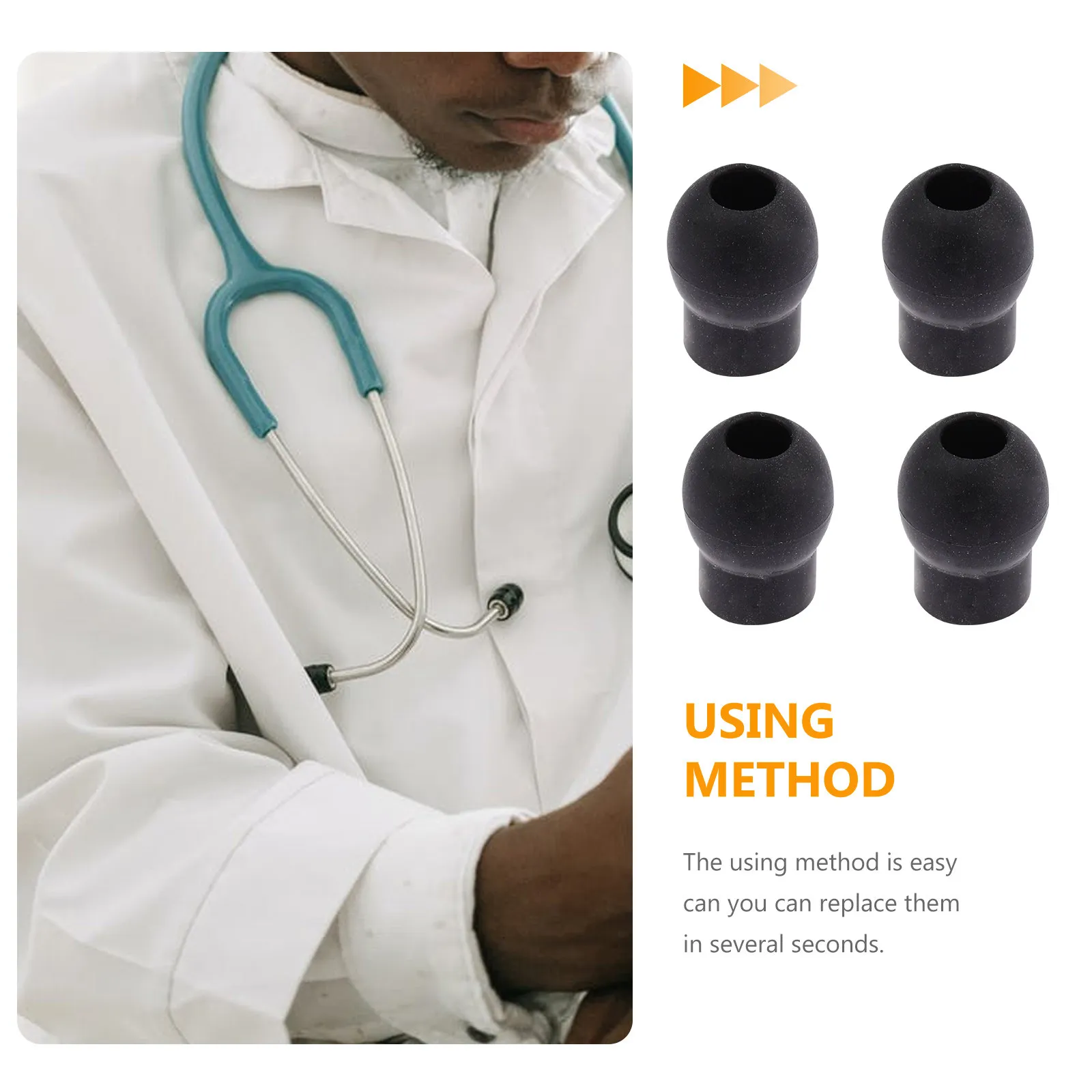 4Pcs Soft Comfortable Stethoscope Earbuds Replacement Parts Universal Ear Tips for Professionals Noise Reducing