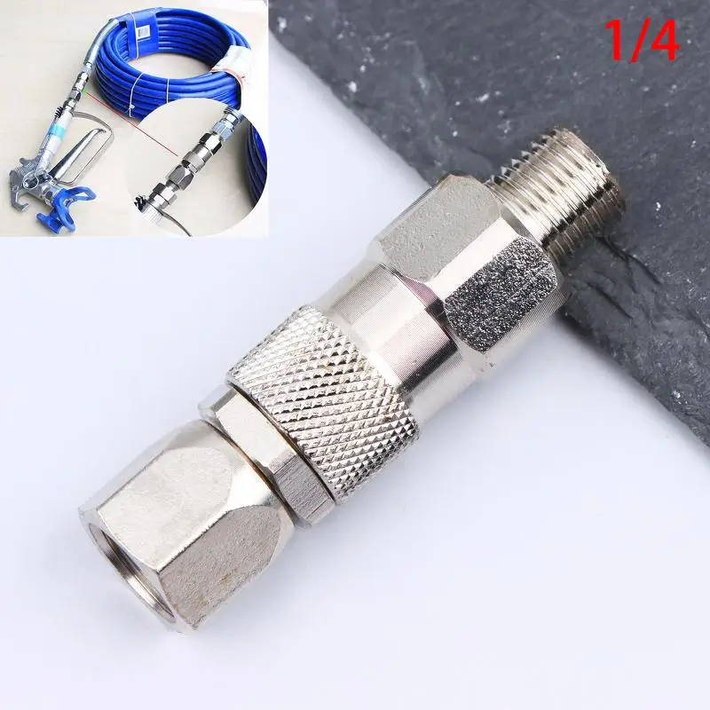 High Pressure Spray Hose Swivel Joint 1/4 Inch Stainless Steel Airless 360 Degree Connector for Professional and DIY Painters view 3