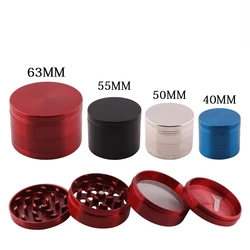 40/55/63mm 4 Layers Small Round Shape Men Grinder Portable Zinc Alloy Herb Tobacco Herb Spice Crusher Hookah Smoking Accessories