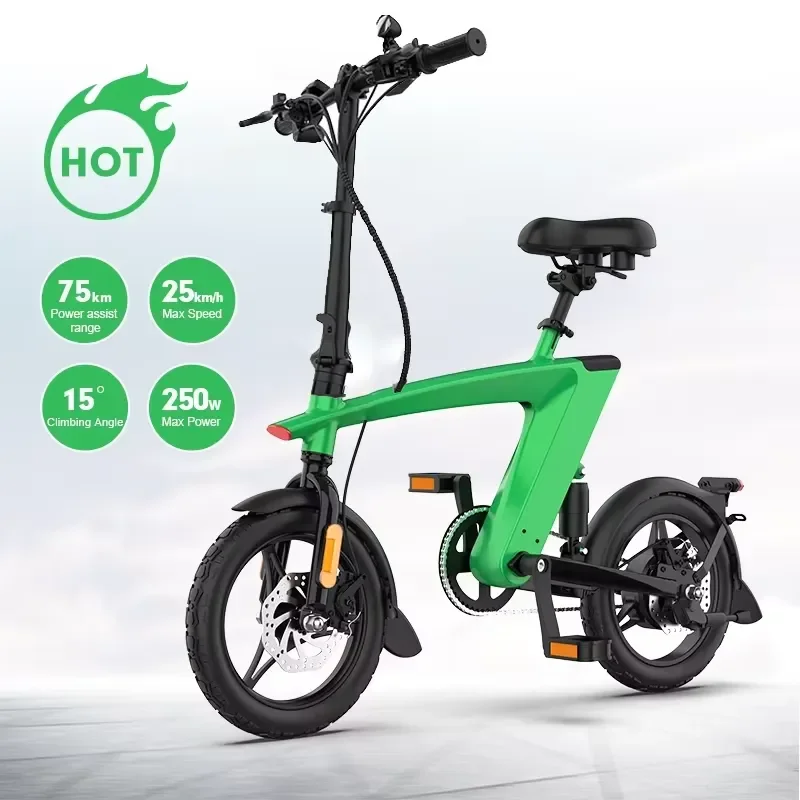 Latest H1 Folding Bike 250W Motor 55KM Max Range with Suspension 14 Inch City From China