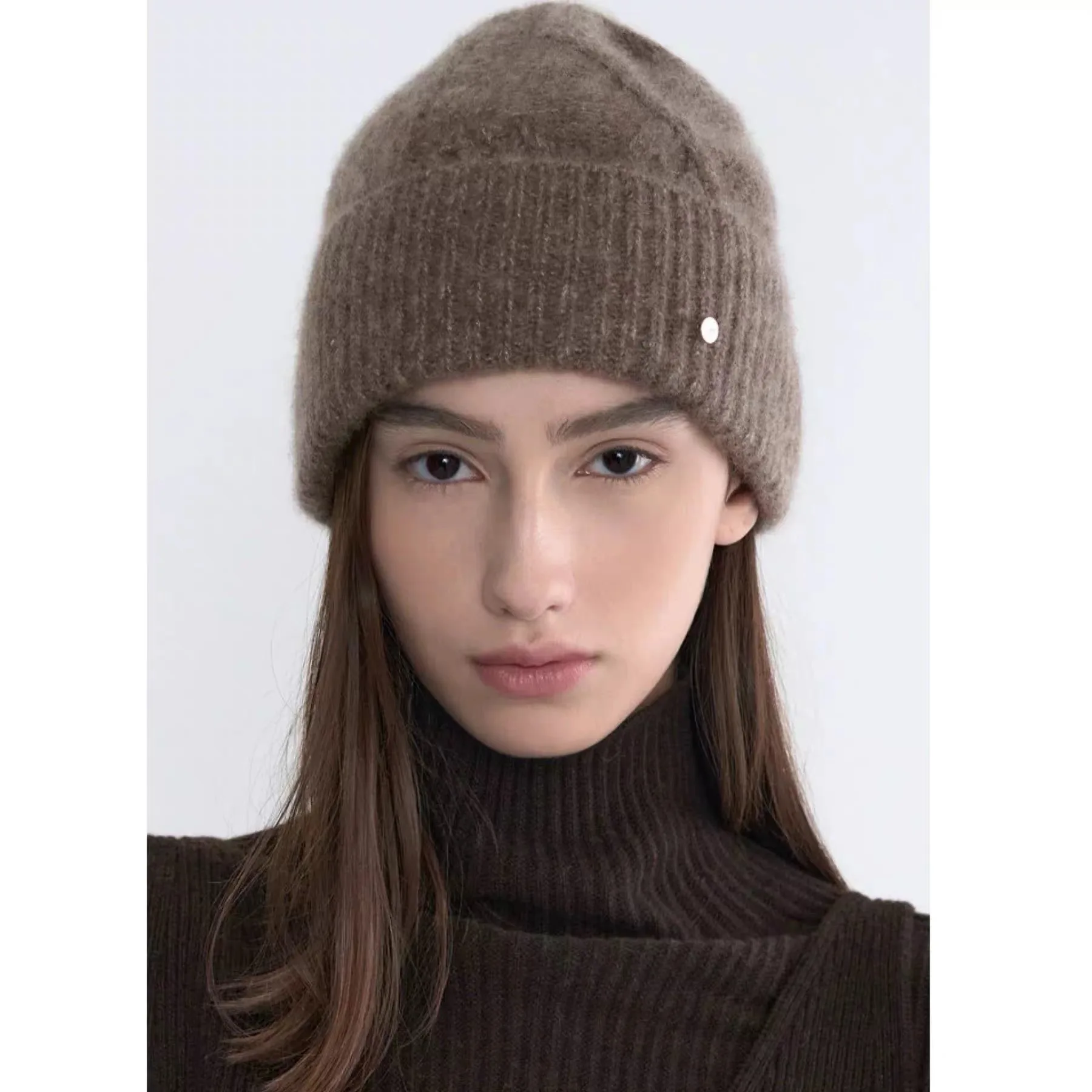 

Шерстяная вязаная шапка Tim25 для осени: повседневная, теплая, молодежная, с геометрическим цветовым блоком в стиле «Лимонный сыр»