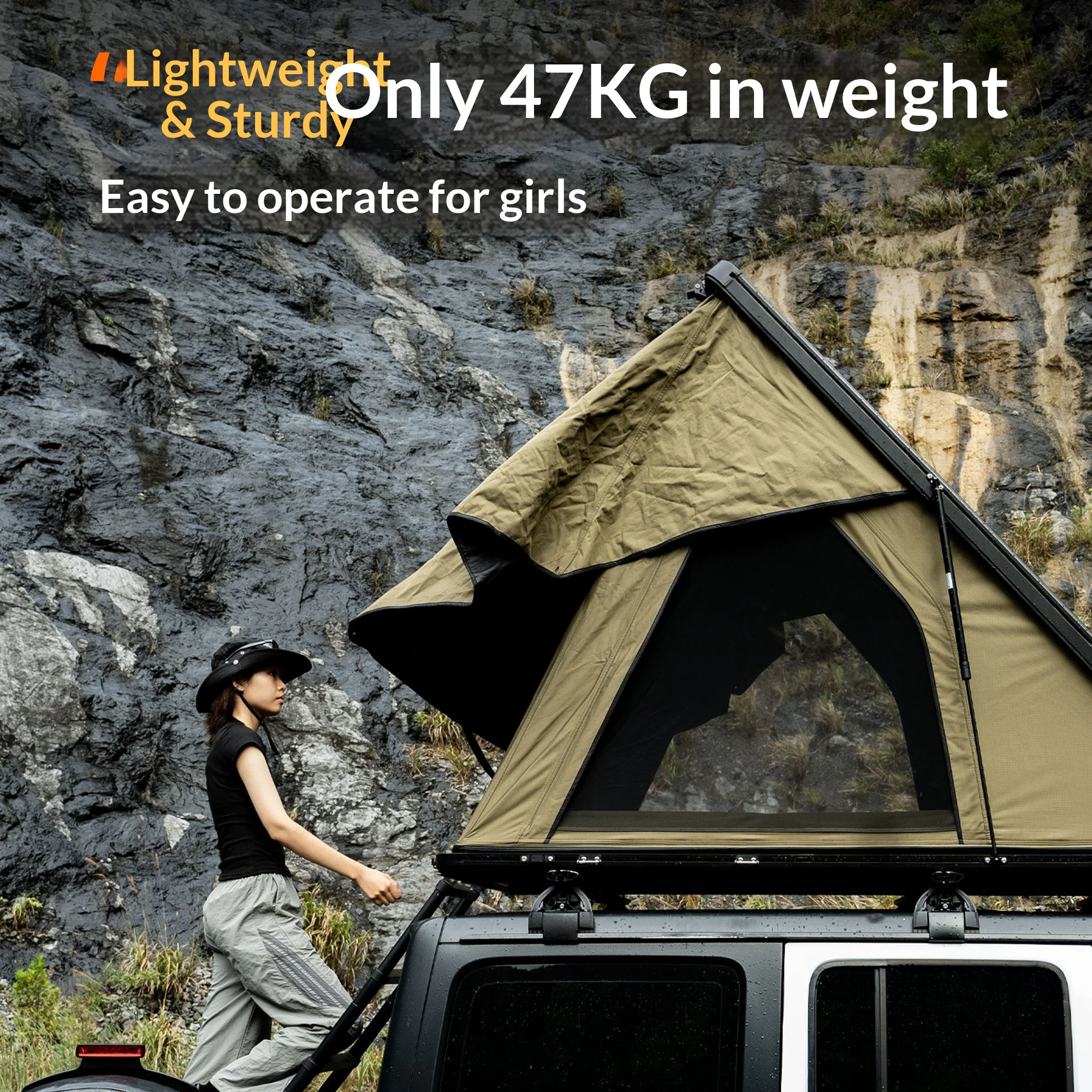 Ultra Lightweight Fully Automatic Quick Setup Waterproof Summer Car Roof Tent Off-road Outdoor Camping Polaris