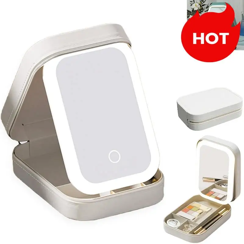 A01V-LED Three-Color Adjustable Makeup Mirror Adjustable Makeup Mirror With Lights Rechargeable Lighted Makeup Mirror