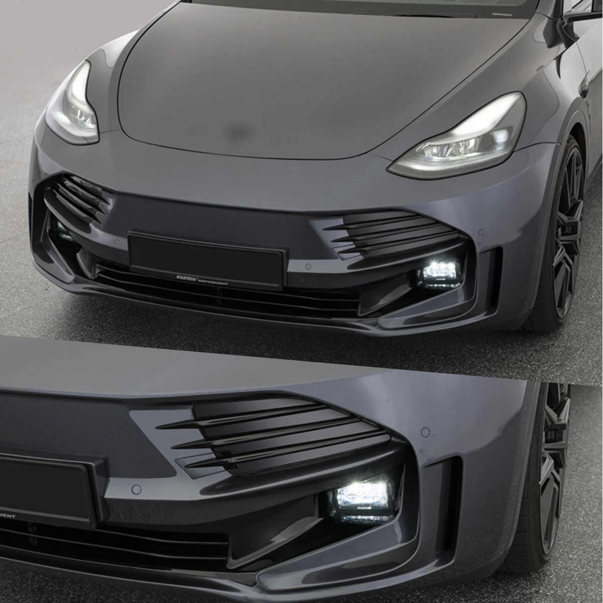 Auto Accessories ABS Body Kit Front Rear Bumper Lip Tail Spoiler For Tesla Model Y 2018-2021 Car Kits