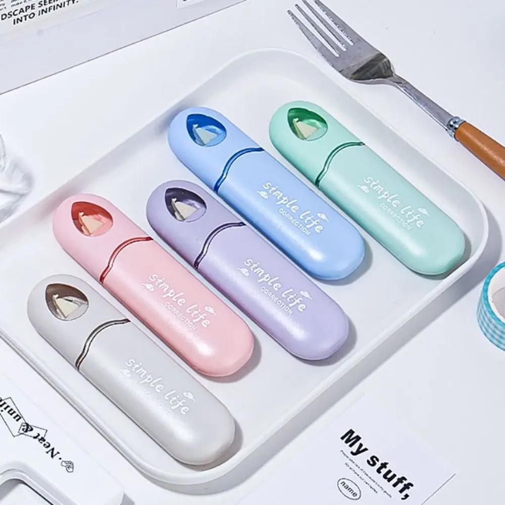 5pcs/set Space Capsule Correction Tape Original Paper Color Silent Correction Roller Invisible White Out Tape School Office
