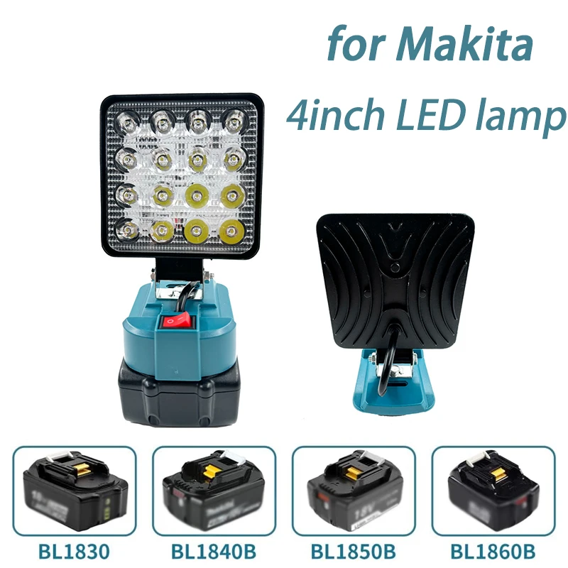 

4 Inch LED Work Light for Makita 14.4-18V Battery Handheld Flashlight Tool Light Spotlight for Emergency Outdoor Camping