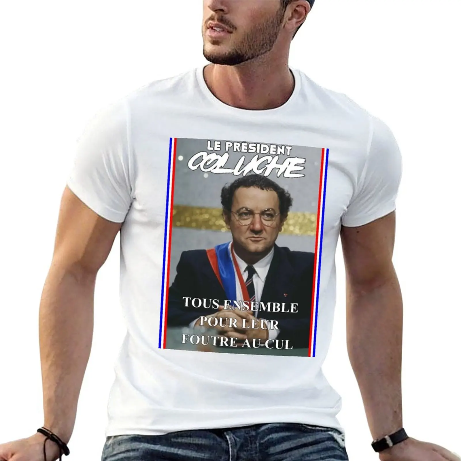 

President Coluche T-Shirt mens graphic t shirts t shirts for man pack cotton t shirts for man cotton soft T-Shirt