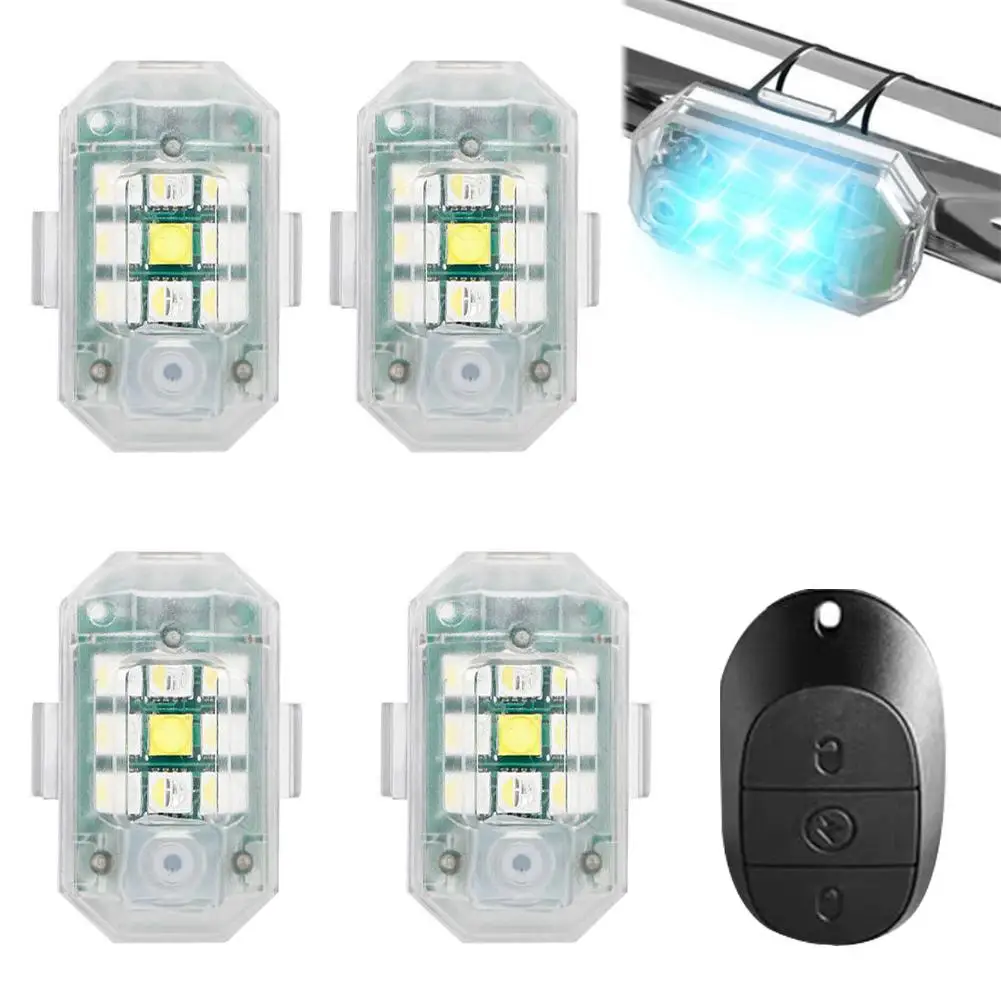 Motorcycle Wireless LED Strobe Light Remote Control Aircraft Light Navigation Warning Light Indicator For Car Bicycle Drone V0B9