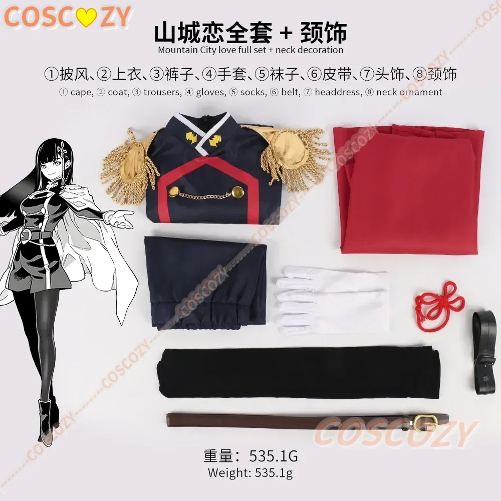 CosplayAnime Mato Seihei No Slave Ren Yamashiro 코스프레 의상 가발 Himari Azuma 유니폼 보라색 머리 체인 군인 Anti-Demon