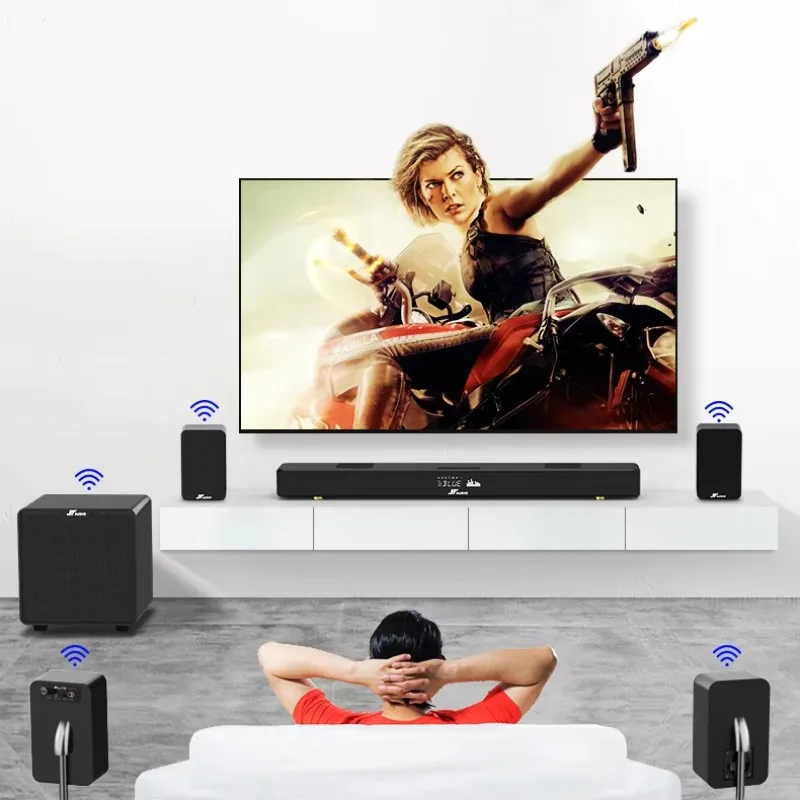 7.1 Channel 35 Inch Surround Sound Bar With Subwoofer Wireless Home Theater Audio Speaker For Television Entertainment