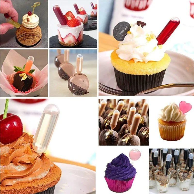 50 Pieces/pack 4ML Plastic Straw Suitable for Baking Squeeze Straw Disposable Jam Syringe Baking Straw
