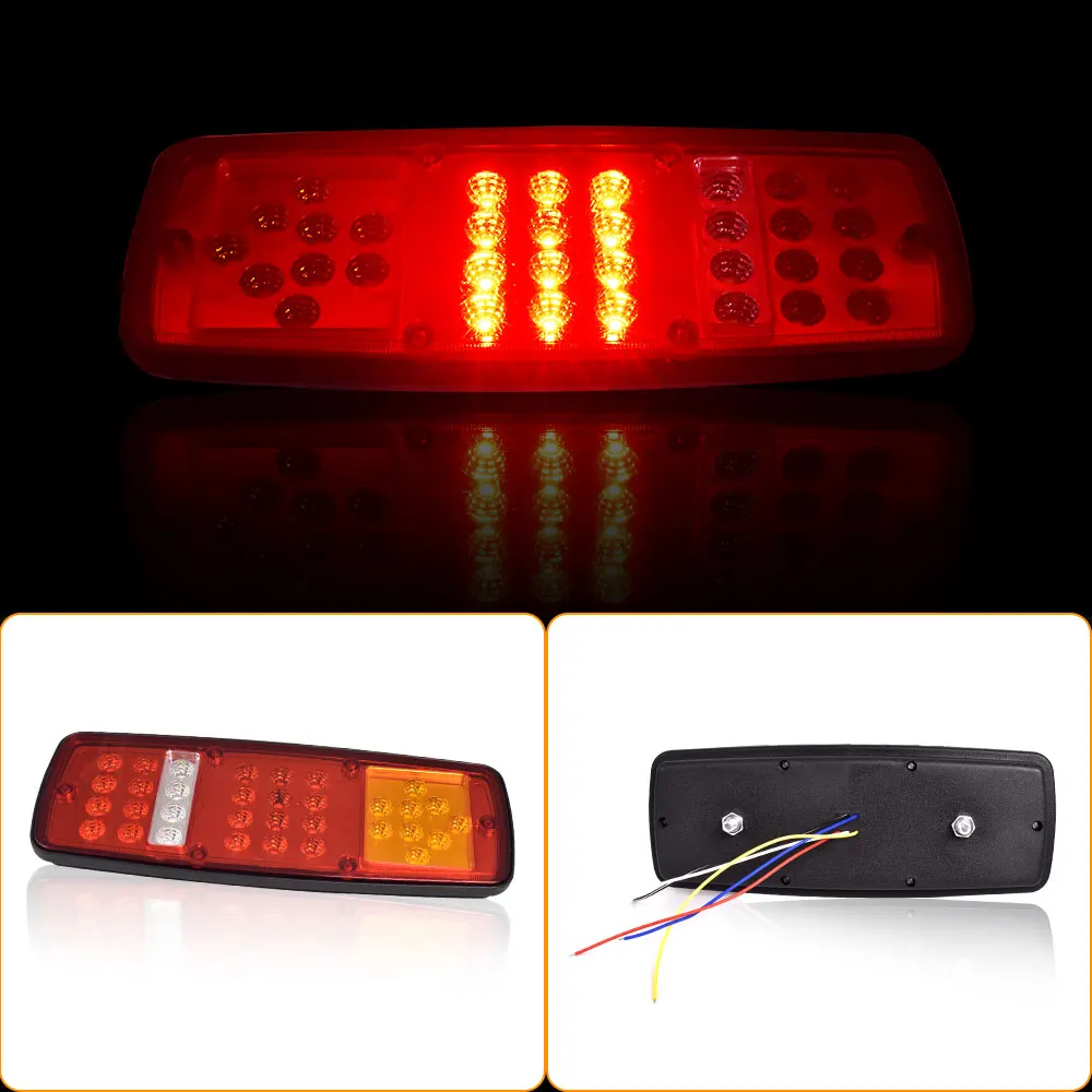 2 Stück Hochleistungs-LED Universal-LKW-Rücklicht Bremslicht Blinker Rückfahrlicht Wasserdicht 12V/24V für Lastwagen Anhänger Wohnmobile – Detail 6