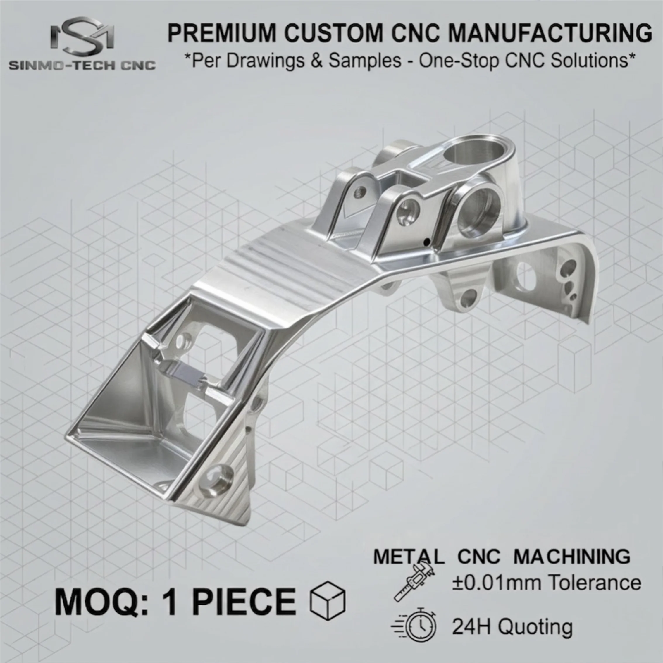 

Custom CNC Metal Parts for Aerospace Medical Robotics-5-Axis Precision Machining-Diverse Surface Finishes-ISO Certified Factory