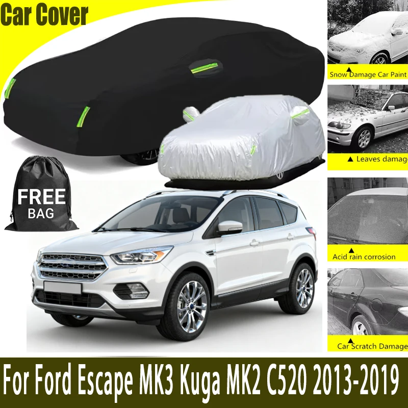 

For Ford Escape MK3 Kuga MK2 C520 2013-2019 All-Weather Car Cover Outdoor Waterproof Snowproof Sunshade, Winter & Summer Auto