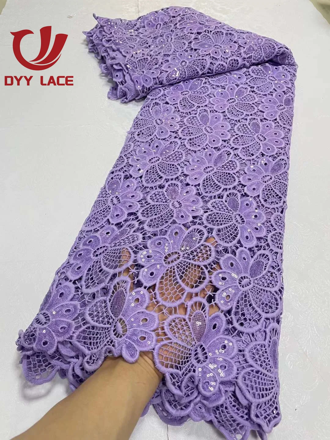 

5 Yards Latest African Cord Lace Fabric 2023 High Quality Nigerian Chiffon Cord Luxury Lace Fabrics For Women Wedding Sewing