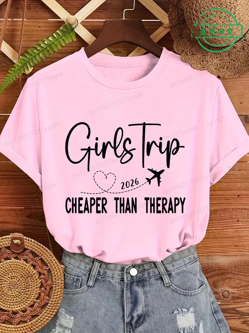 Girls Trip 2026 Cheaper Than Therapy Shirt, Cruise Tops, Girls Trip T-Shirts,Vacation Shirt, Bride Cruising T-shirt Clothing