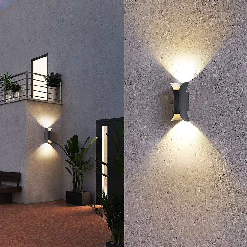 

Outdoor light Garden outdoor aisle light Nordic creative waterproof balcony exterior wall double head wall light up and down spo