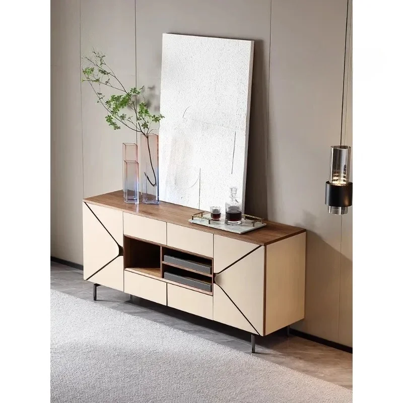 minimalist saddle skin rock slab dining side cabinet, porch against the wall locker, heightened master bedroom TV cabinet