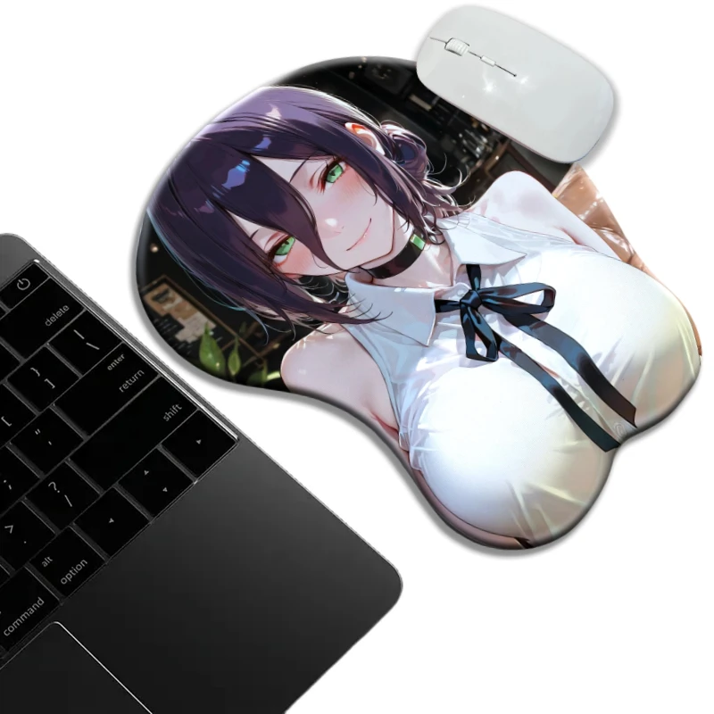 

3D Nipples NSFW Chainsaw Man Reze Boobs Desk Pad Breast 3D Silicone Wrist Rest Mouse Pad Ergonomic Gaming Pad