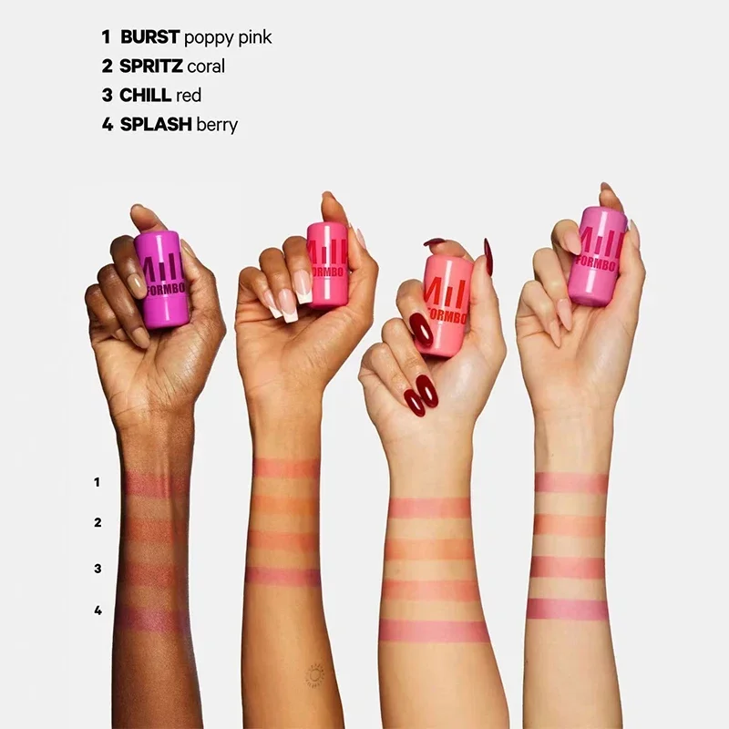 1Pc Milch Gelee Tönung Gesichts Rouge Zauberstab 3-in-1 Befeuchtet Langlebig Matte Rouge Wange Kontur lippenstift Aufkleber Schönheit Make-Up