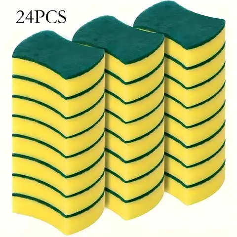 [Multi-Purpose Cleaning Sponges] 10pcs/24pcs/36pcs Multi-Purpose Cleaning Sponges Scouring Pads, Essential for Dishwashing, Pot Scrubbing, Stovetop Cleaning, and Table Wiping, Washable and Reusable Cleaning Tool, a Must-Have for Home and Kitchen Cleaning
