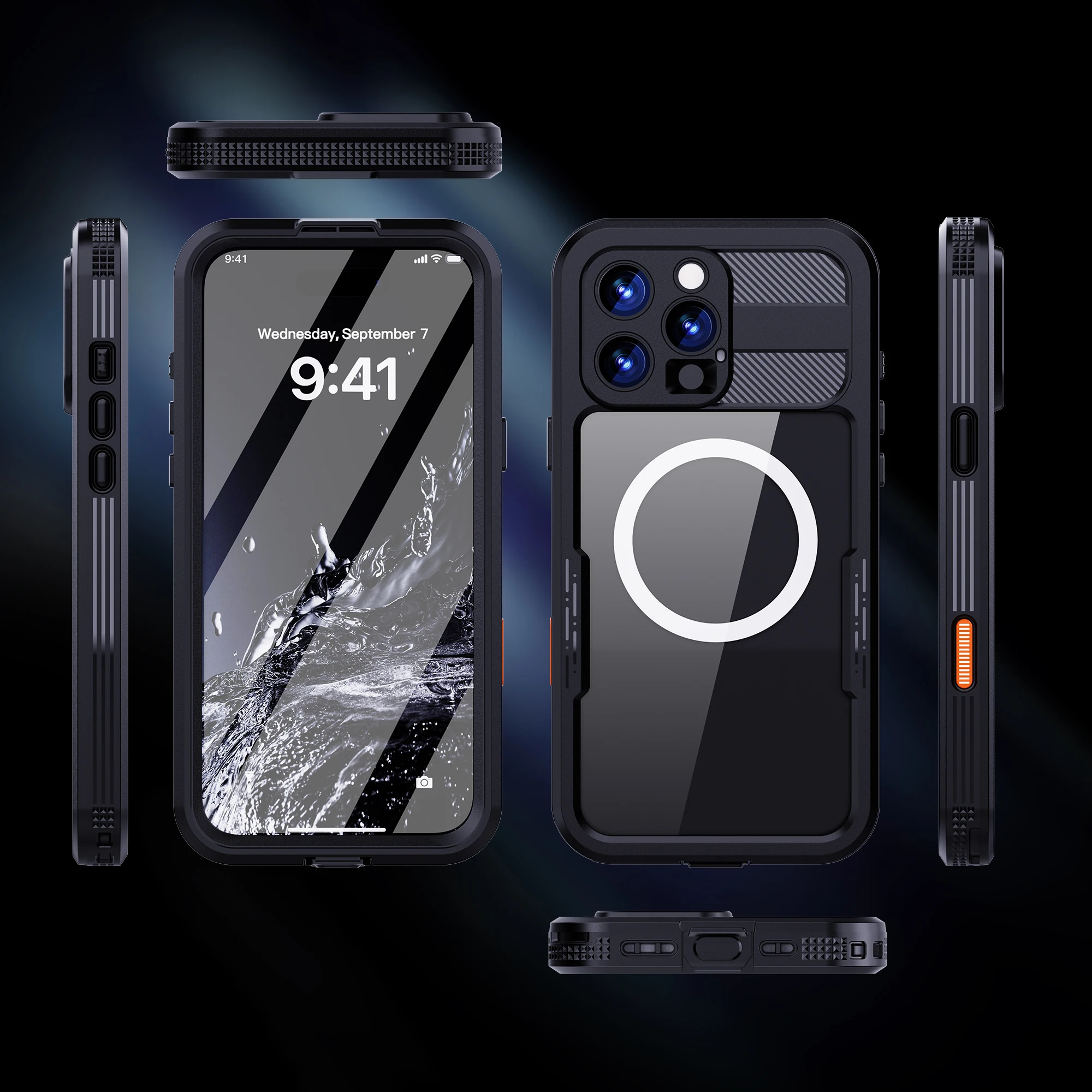 

PC+TPU Lens Protection Durable Full Seal IP68 Waterproof case for iPhone 16 Pro Max 16 16 Plus 16 16 PRO 16 pro waterproof cover