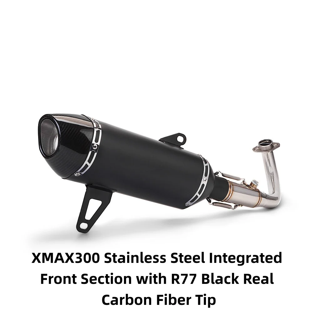 One-piece Front Pipe & Muffler Exhaust Kit Special for XMAX300, Plug-and-Play Installation, Fits 2017-2024 Models