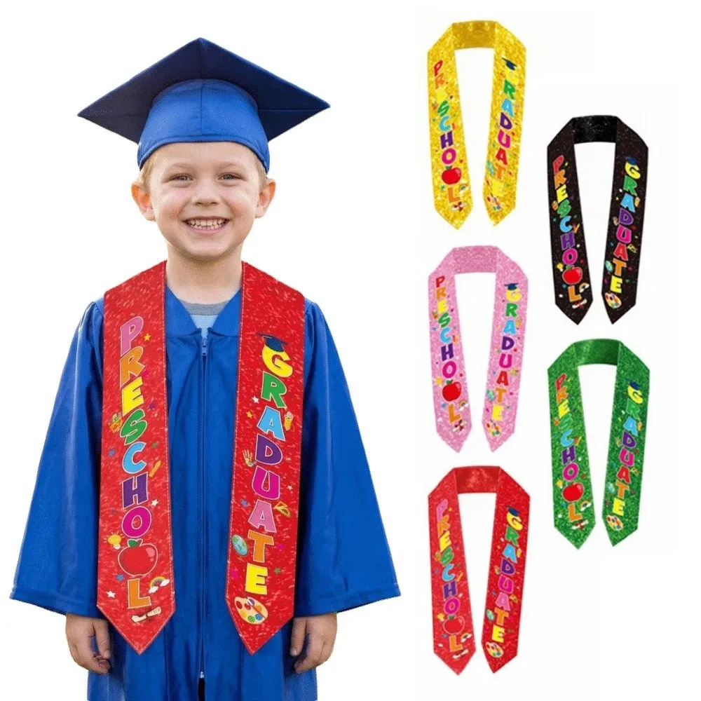 

Glitter Preschool Graduate Sash Shiny Decorative Ceremonial Shoulder Strap Comfortable Colorful Graduation Party Strap