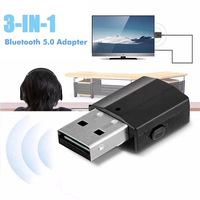 3 In 1 Bluetooth 5.0 Adapter USB Bluetooth Receiver 3.5 mm Audio Transmitter Adapter For TV/PC Laptops Headphone Speaker Adapter