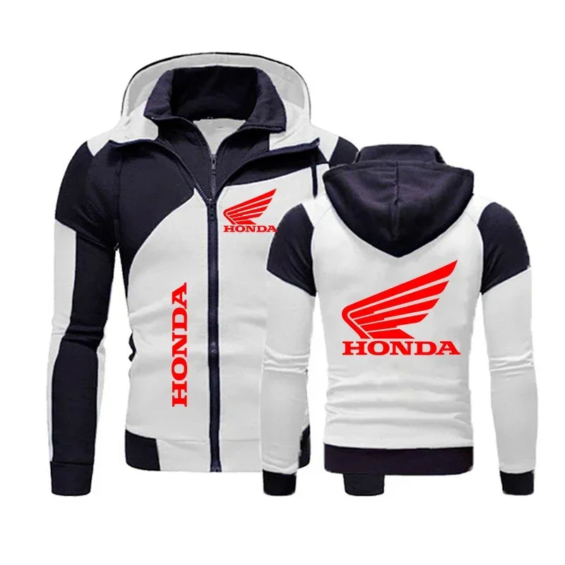 2024 Autumn Honda Hoodie Motorcycle Jacket Honda Red Wing Logo Print Hooded Sweatshirt Biker Racing Jacket Fleece Men\'s Clothing