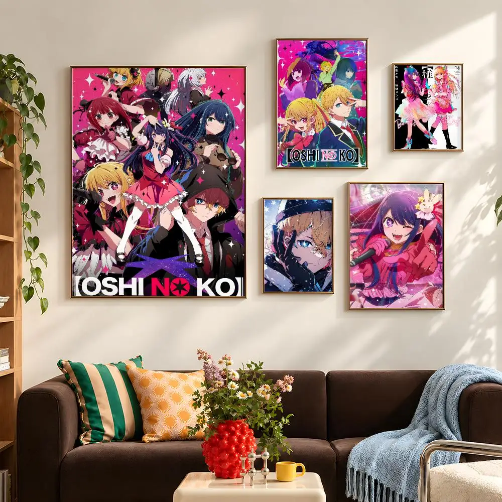 Anime Oshi no Ko Ai Hoshino Poster Self Adhesive PP Wall Art HD Gaming Room Bedroom Living Room Decor Apartment Gift