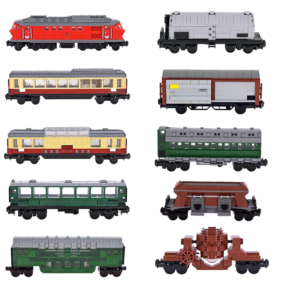 MOC City Rheingold Doppeldecker-Zugwagen – DIY Technisches 3D-Puzzle-Bausteine-Set, STEM-Lernspielzeug für kreative Kinder