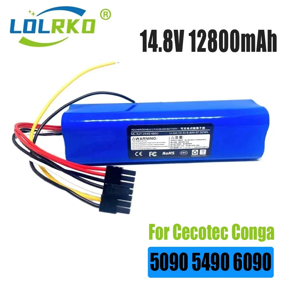 New 14.8V 12800mAh 100% New CECOTEC CONGA 5090 6090 5490 Mopping Robot Battery Pack Netease Intelligent Manufacturing NIT Model