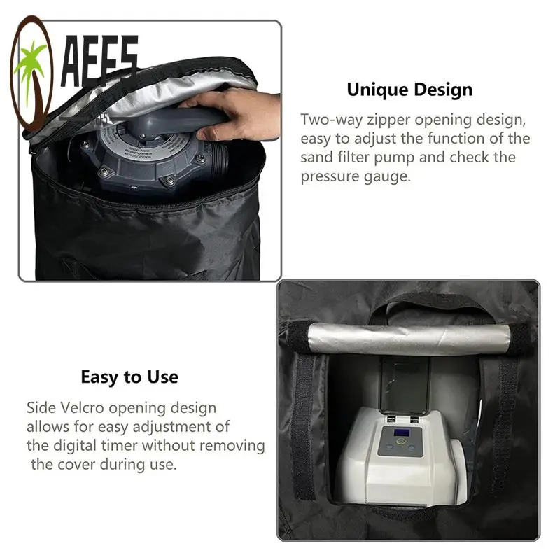 

AEF5-Sand Filter Pump Cover, Waterproof Anti-UV Sand Filter Cover Oxford Fabric Sand Pool Pump Cover