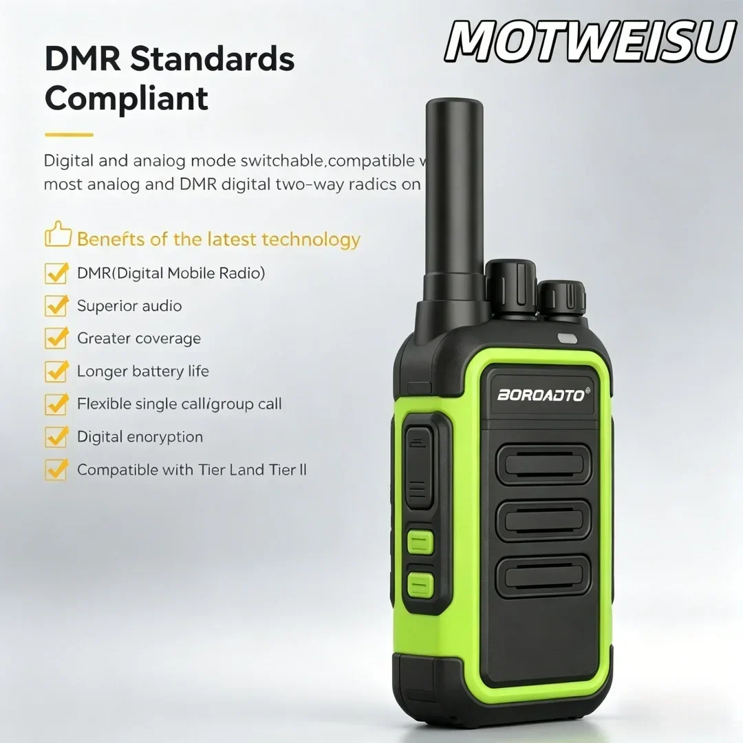 Mini Long Range Walkie Talkie - Lightweight Noise Reduction Handheld Radio for Hotel Restaurant Family Communication
