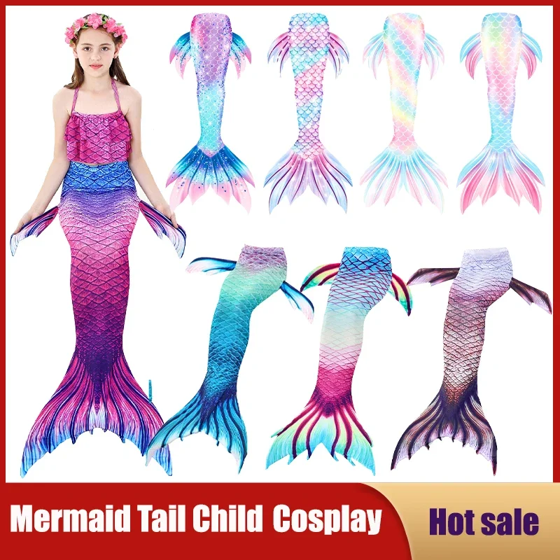 

Fantasy Mermaid Tails Kids Swimming Dress Girl Bikini Swimmingsuit Children Beach Bathing Suit Party Halloween Cosplay Costumes