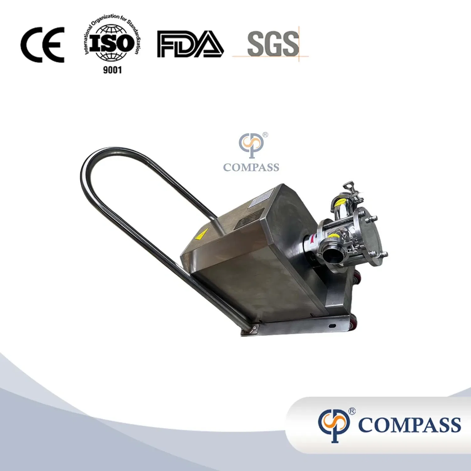 

Compass Inch Sanitation SS316L Personal Care Fruit Juice Flexible Vane Impeller Pump with Frequency Conversion Motor