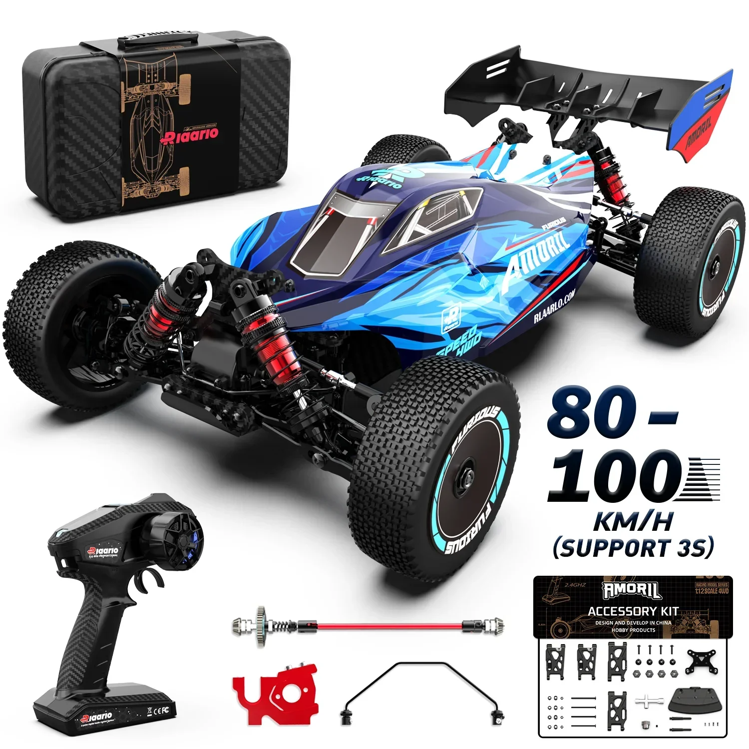 Rlaarlo RC Car AM-X12 RTR 1/12 4WD 2.4GHz 4Ch Brushless RC Electric Remote Buggy Car Off-road Model Car Adult Children Toys