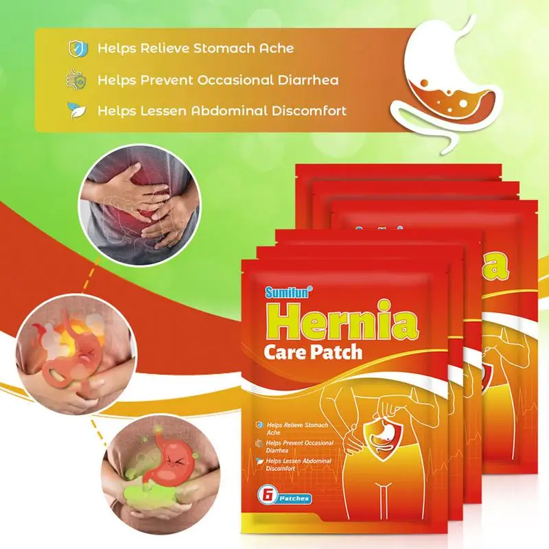 6Pcs Hernia Inguinal Umbilical Hernia Care Sticker Femoral Abdominal Wall Hernia Rupture Colic Health Care Patch Safe And